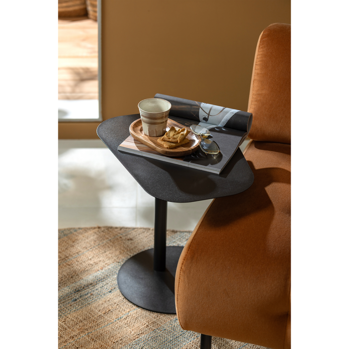 WOOOD Bijzettafel Lia - Metaal - Zwart - 50x50x38