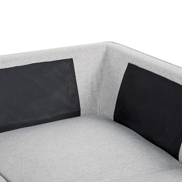Beliani - ELGA - Hoekbank - Lichtgrijs - Linkszijdig - Linnen