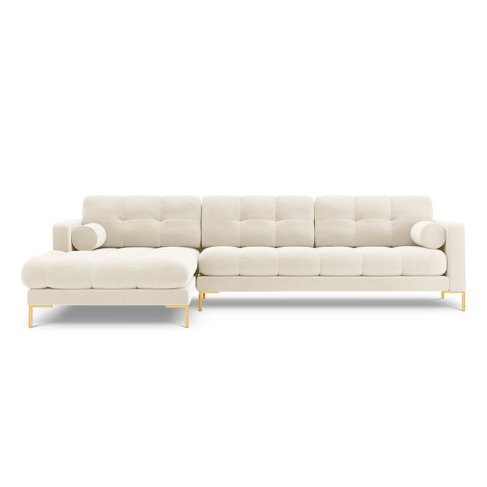Cosmopolitan Design Bali Hoekbank met Chaise Longue Links - Lichtbeige / Goud