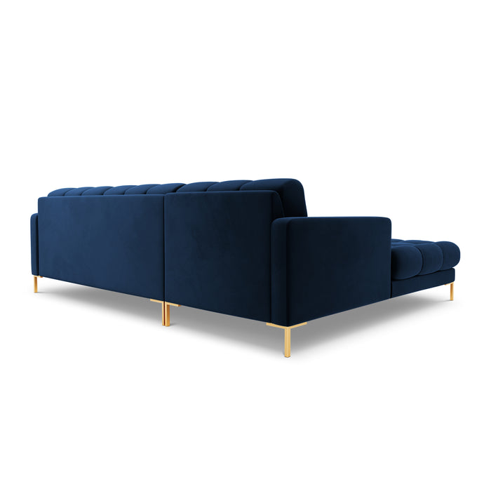 Cosmopolitan Design Bali Hoekbank met Chaise Longue Links - Koningsblauw / Goud
