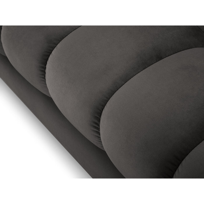 Cosmopolitan Design Bali Hoekbank met Chaise Longue Rechts - Donkergrijs / Goud