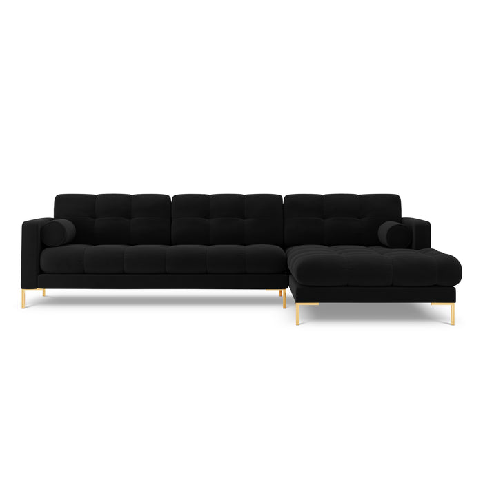 Cosmopolitan Design Bali Hoekbank met Chaise Longue Rechts - Zwart / Goud