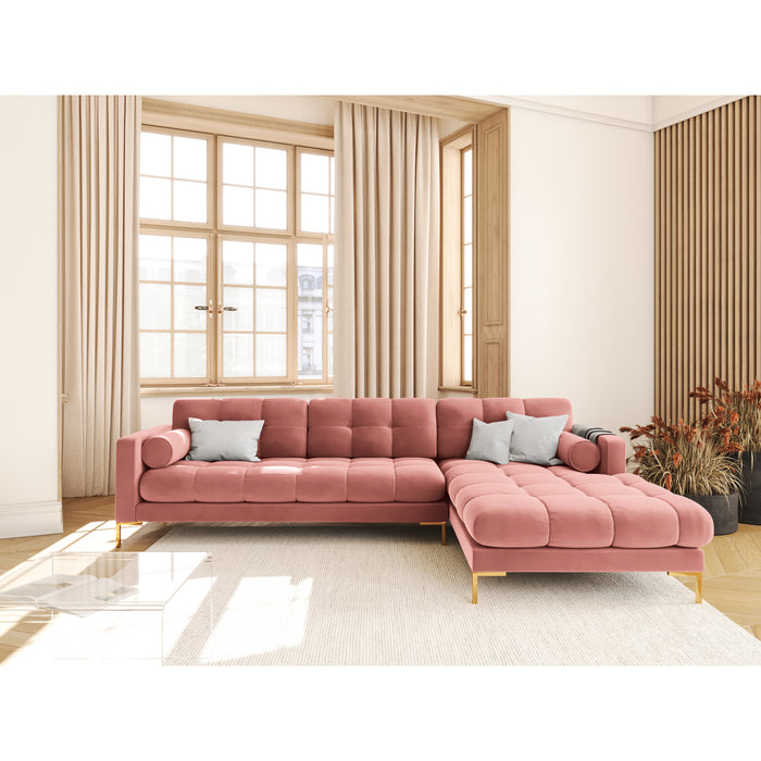 Cosmopolitan Design Bali Hoekbank met Chaise Longue Rechts - Roze / Goud