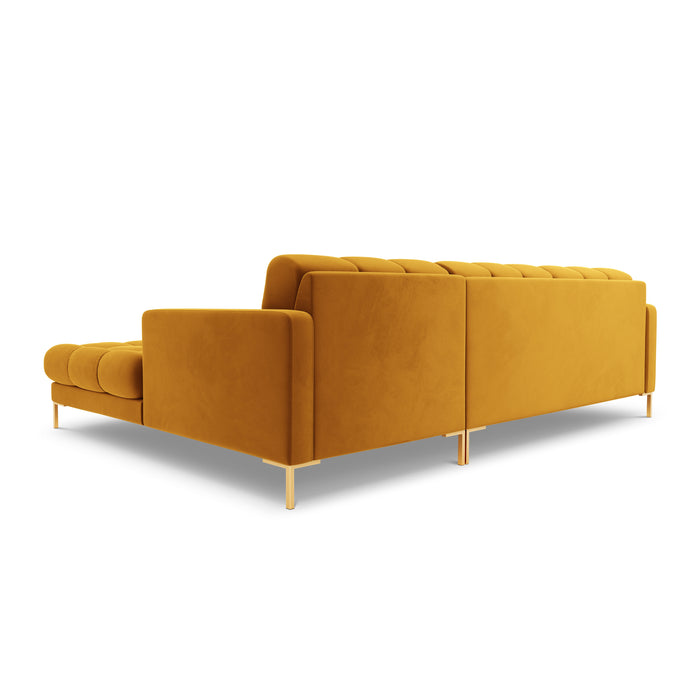Cosmopolitan Design Bali Hoekbank met Chaise Longue Rechts - Okergeel / Goud