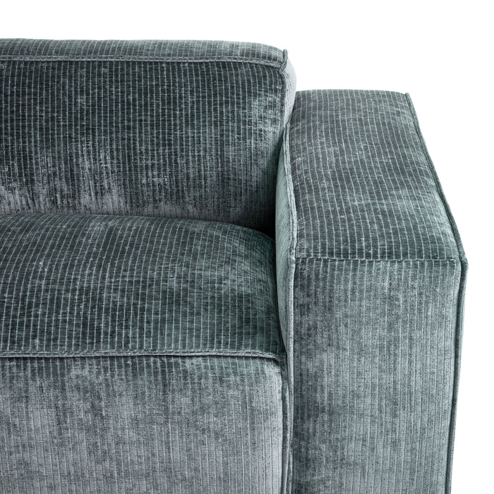 by fonQ Chunky Hoekbank met Chaise Longue Links - Rib - Teal