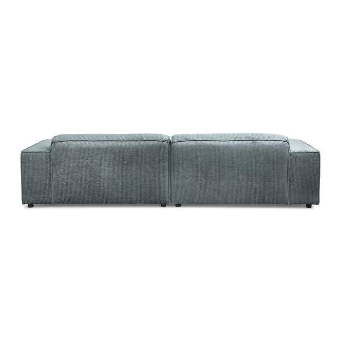 by fonQ Chunky Hoekbank met Chaise Longue Links - Rib - Teal