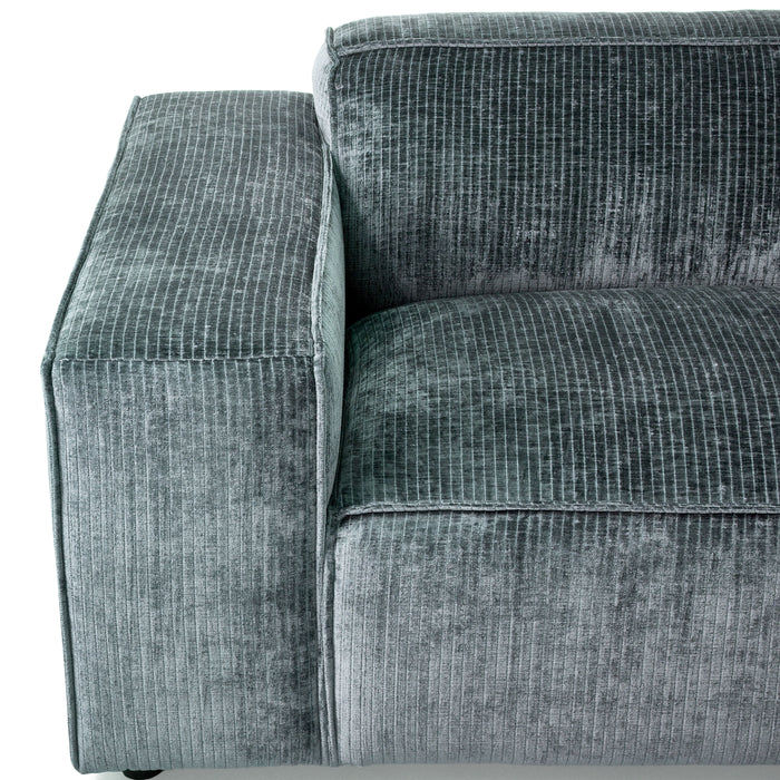 by fonQ Chunky Hoekbank met Chaise Longue Rechts - Rib - Teal