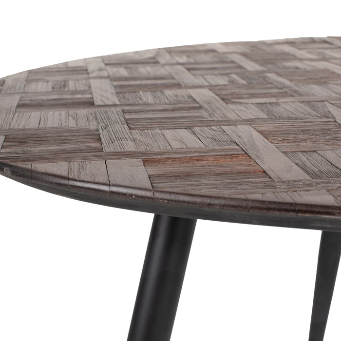 by fonQ Checkers Eettafel Teakhout 108 x 111 cm - Rond