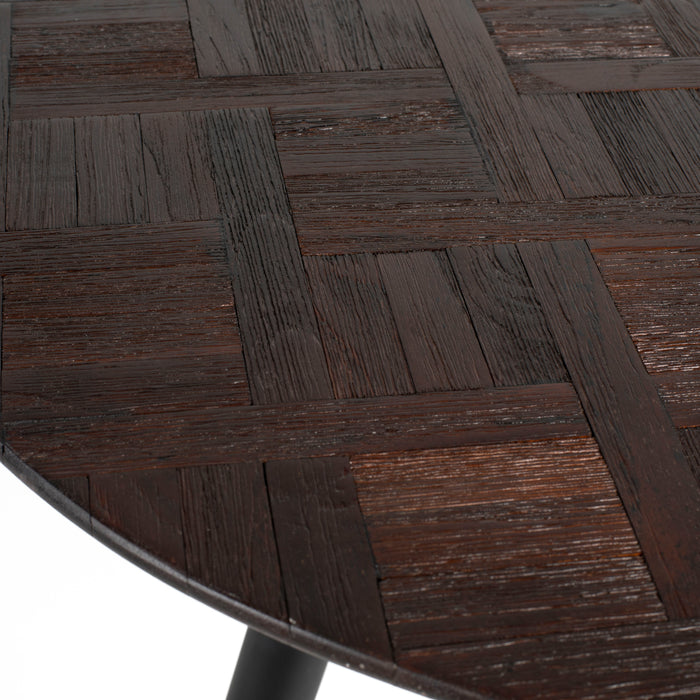 by fonQ Checkers Eettafel Teakhout 108 x 111 cm - Rond