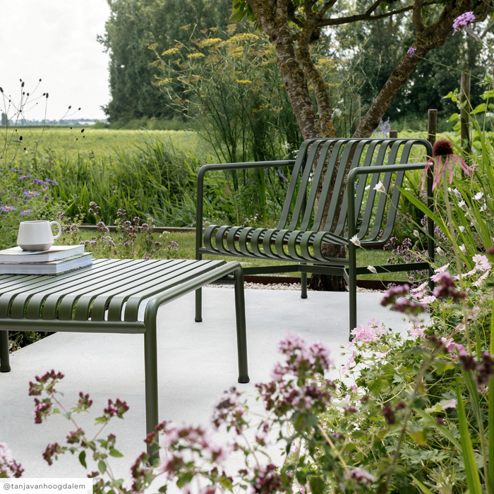 HAY Palissade Lounge Chair Low - Olijfgroen
