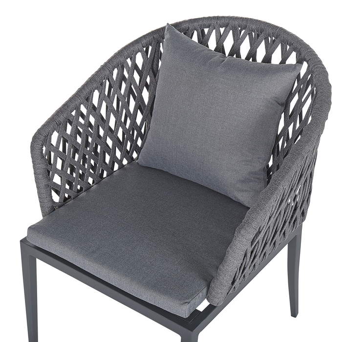 Beliani - LIPARI - Tuinstoel set van 2 - Grijs - Aluminium