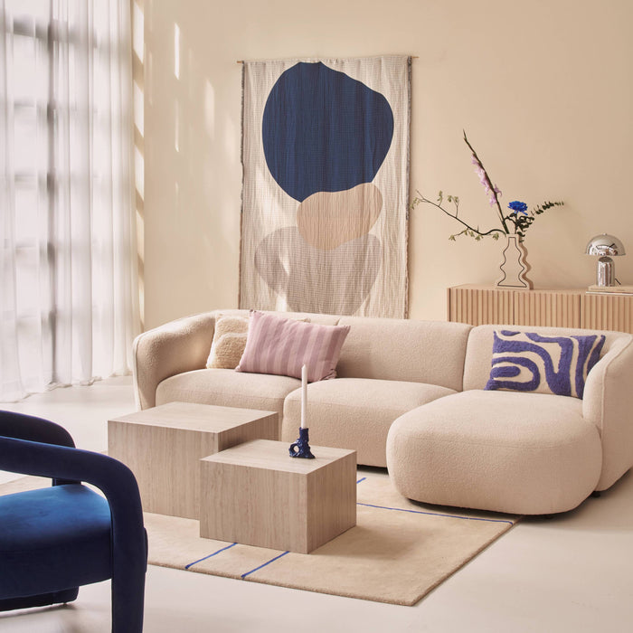 by fonQ Soft Hoekbank met Chaise Longue Rechts - Bouclé - Crème