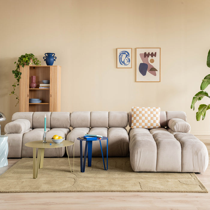 Milo Casa Tropea Modulaire Modulaire 3-zitsbank met Hocker - Lichtbeige