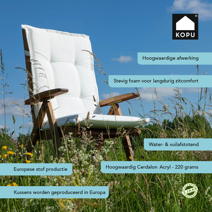 Kopu® Prisma Black Hoogwaardig Tuinkussen Lage Rug - Zwart