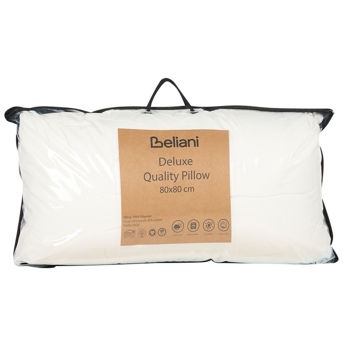 Beliani - TRIGLAV - Hoofdkussen hoog - Wit - 80 x 80 cm - Polyester