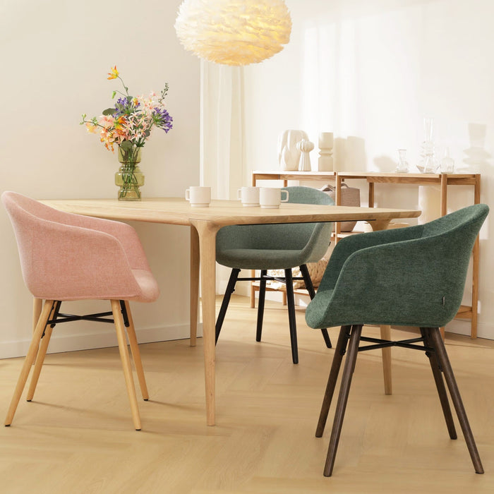 Nolon Nena-Otis Eetkamerstoel Donkergroen - Armleuning - Stof