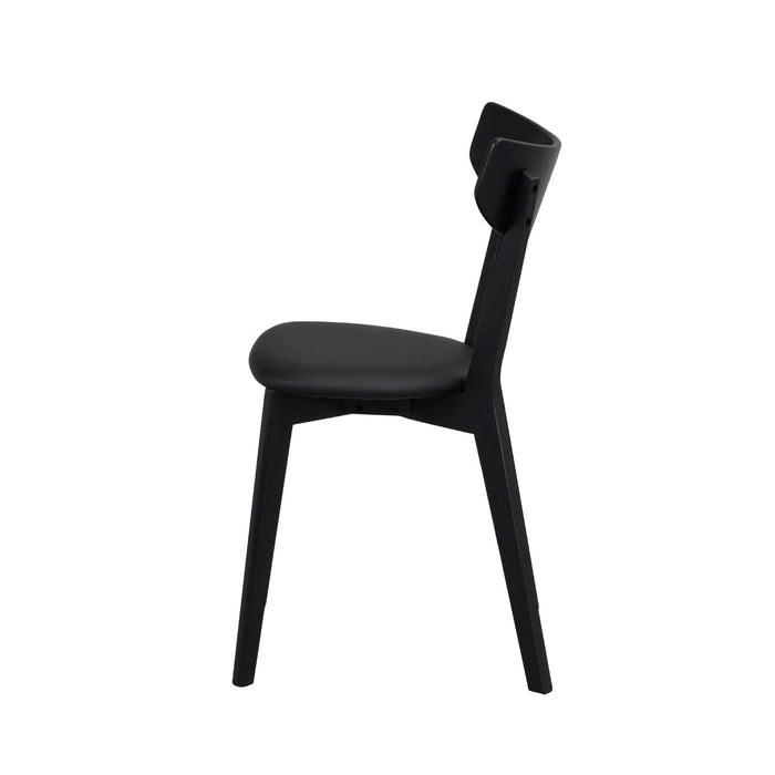 Rowico Home Ami Eikenhouten Eetkamerstoel Zwart - Zwart Zitkussen