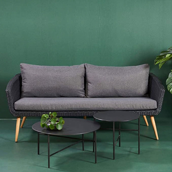 Lisomme Mila metalen tuin salontafel zwart - Ø 70 cm