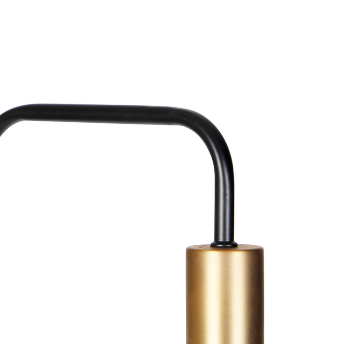 QAZQA Vloerlamp zwart met goud en smoke glas incl. PUCC - Zuzanna