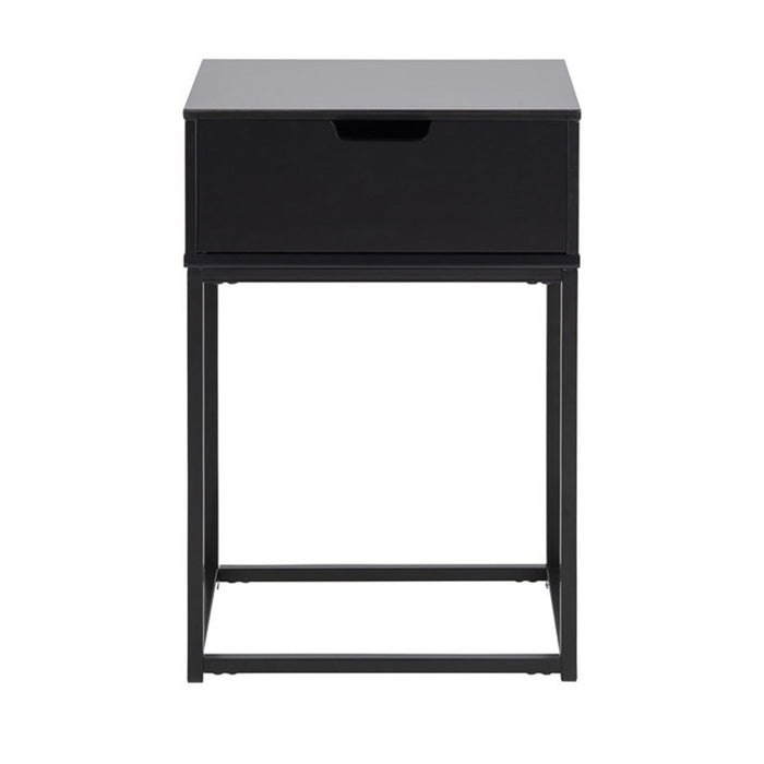 Lisomme Teun Houten Nachtkastje met Lade - Zwart