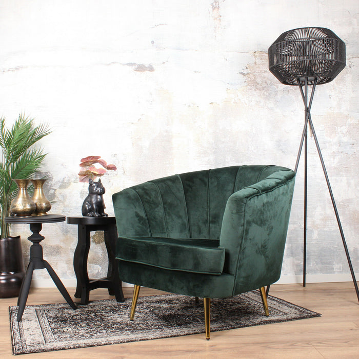DS4U - Norah fauteuil velvet donkergroen
