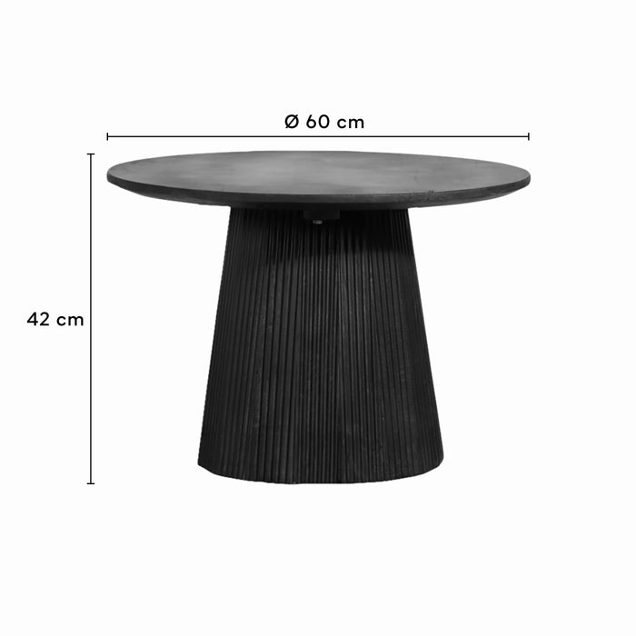 by fonQ Grand Bijzettafel Donkerbruin Mangohout - Ø 60 cm