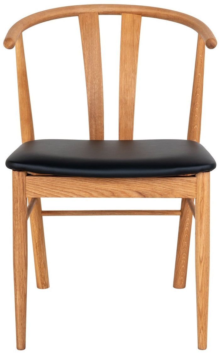 House Nordic Artenara Eetkamerstoel Eiken | Zwart PU-Leer set van 2