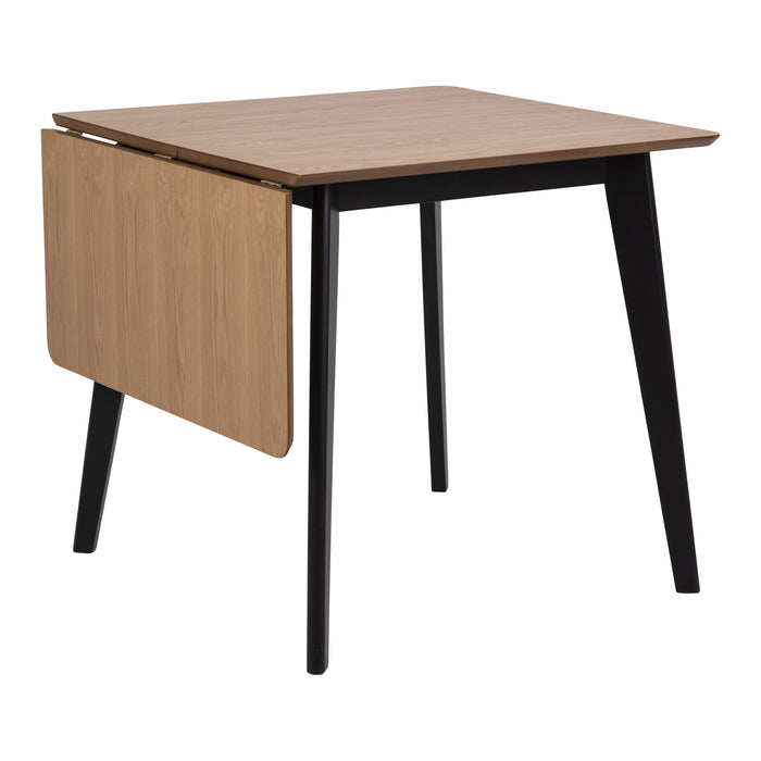 by fonQ basic Crow Eettafel Inklapbaar - 120 x 80 cm - Eiken / Zwart