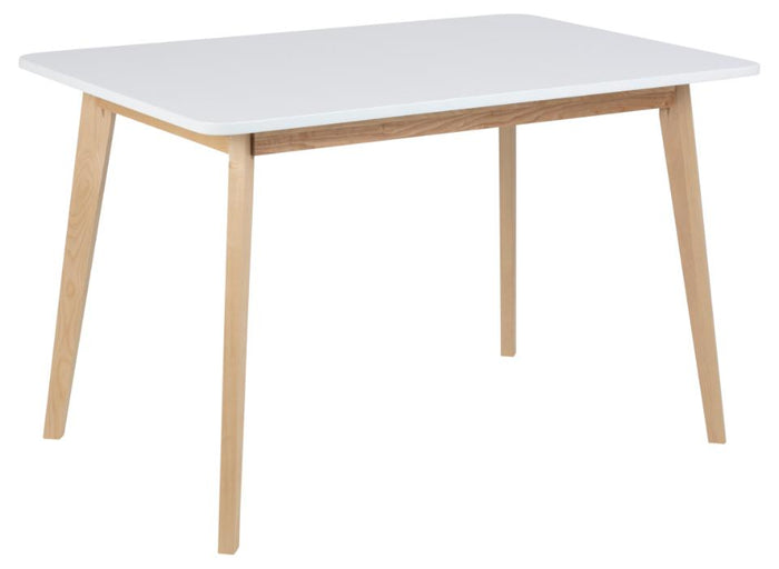 by fonQ basic Crow Eettafel - 120 x 80 cm - Wit / Eiken