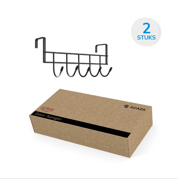 ACAZA Deurkapstok Zwart - 2 st.