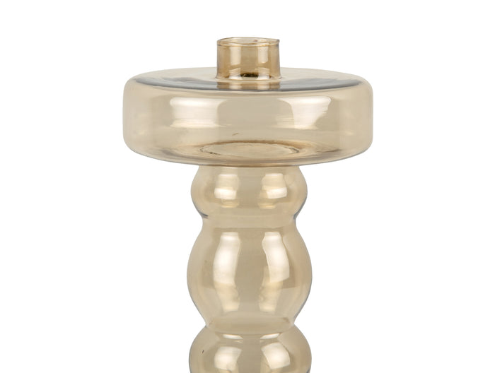 present time - Candle holder Pawn glass XL sand brown