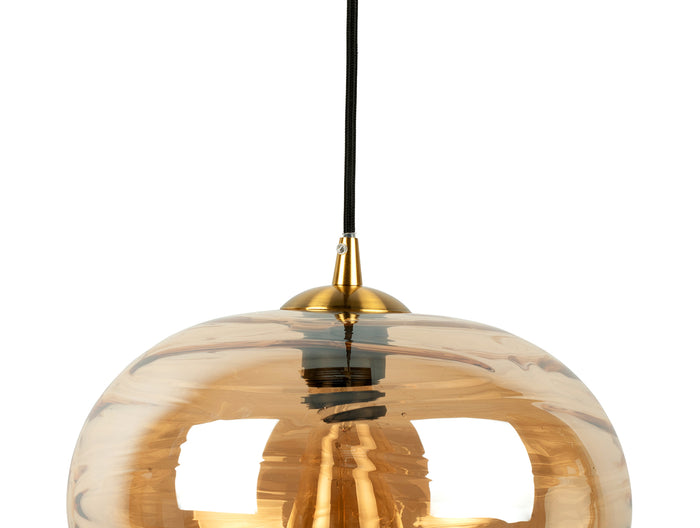 Leitmotiv - Pendant lamp Glamour Sphere glass amber brown