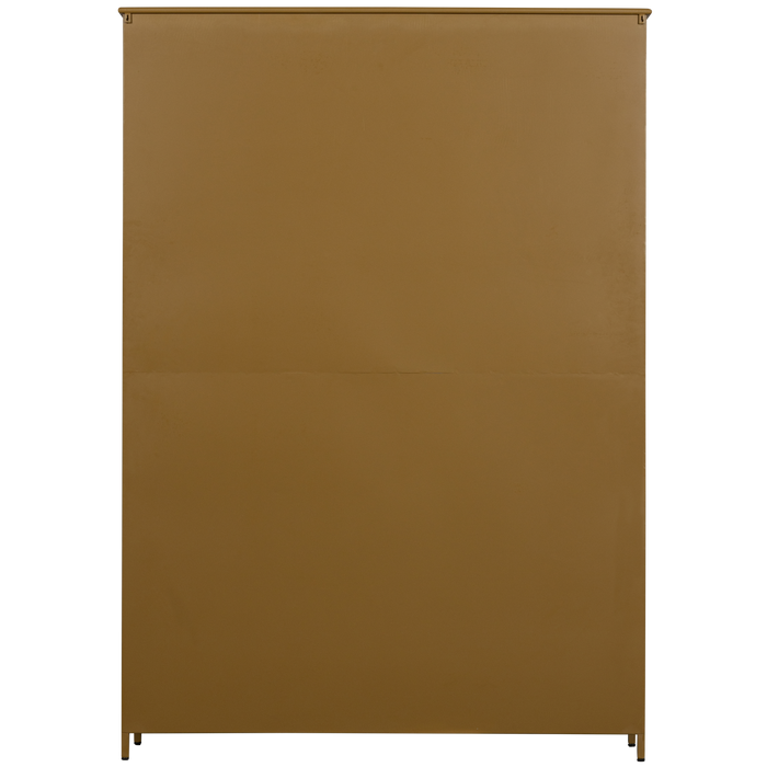 WOOOD 3-deurs vitrinekast XL Exhibit - Metaal - Geel - 200x142x44 cm