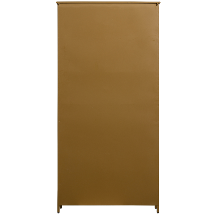 WOOOD 2-deurs vitrinekast XL Exhibit - Metaal - Geel - 200x99x44 cm