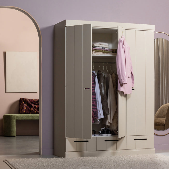 WOOOD Connect Kledingkast H 195 x B 140 x D 53 cm - Lades, Planken en Roede - Dust