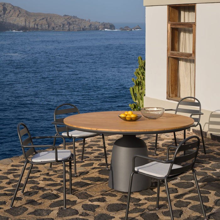 Kave Home - Ronde tuintafel Tudons van grijs afgewerkt aluminium en