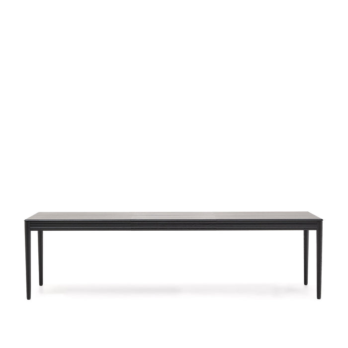 Kave Home - Lenon uitschuiftafel in zwart eiken fineer en massief