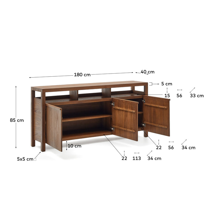 Kave Home - Dressoir Sashi van massief teakhout 180 x 85 cm