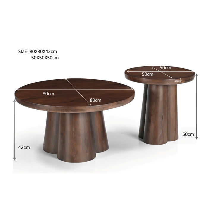 Brix - Salontafel Brix Clubs 80cm - Mangohout