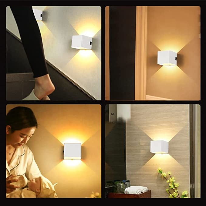 LT-Luce Oplaadbare Wandlamp Wit Accu Led 7 Watt USB Magneet 2700K