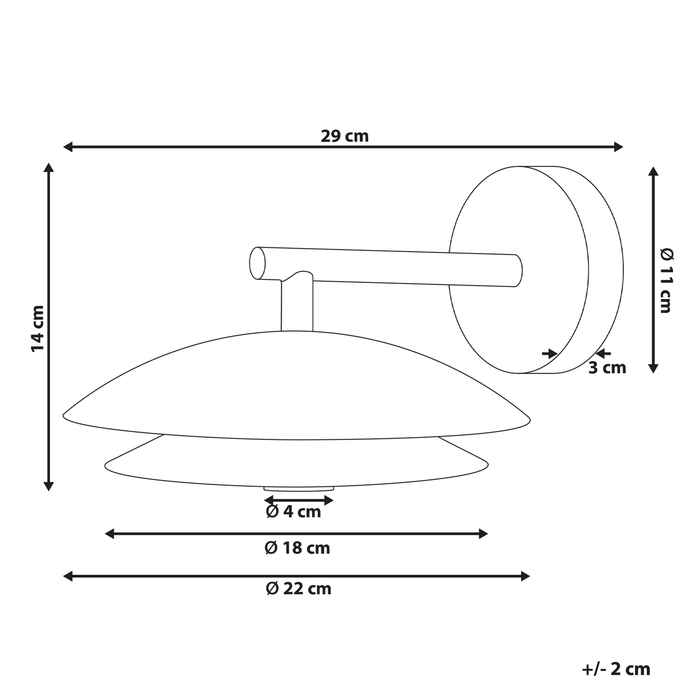 Beliani - LASOLO - Wandlamp - Zwart - Metaal