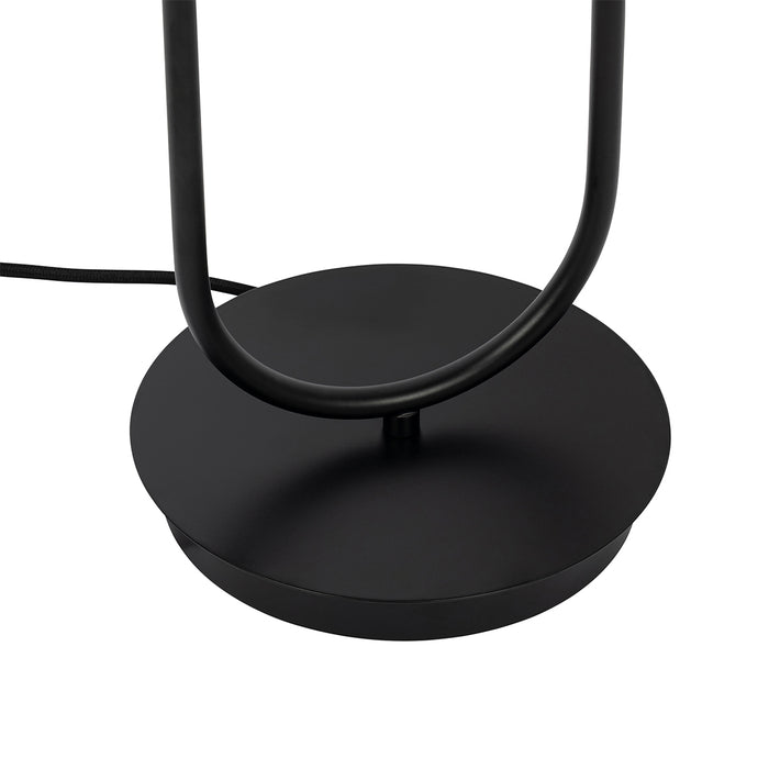 QAZQA Art Deco tafellamp zwart met smoke glas 2-lichts - Laura