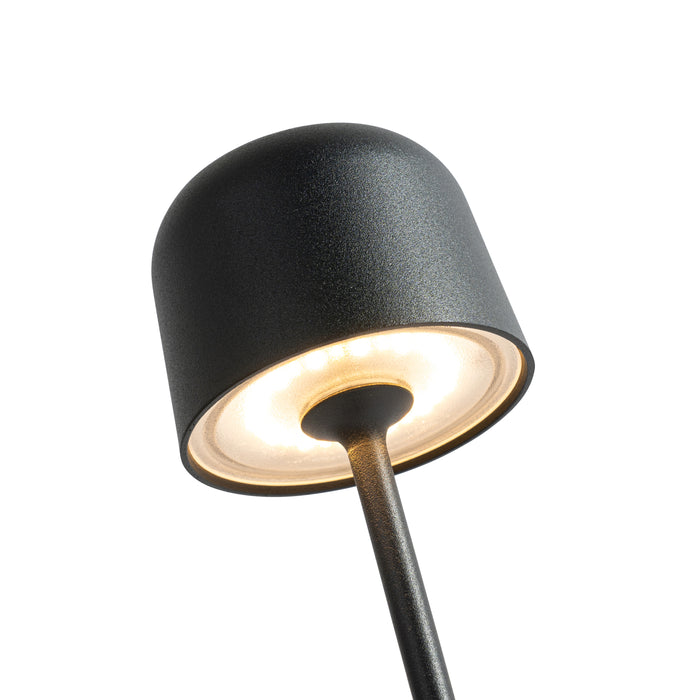 QAZQA Tafellamp mushroom zwart oplaadbaar incl. laadstation - Raika