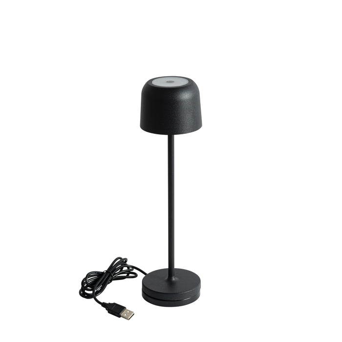 QAZQA Tafellamp mushroom zwart oplaadbaar incl. laadstation - Raika