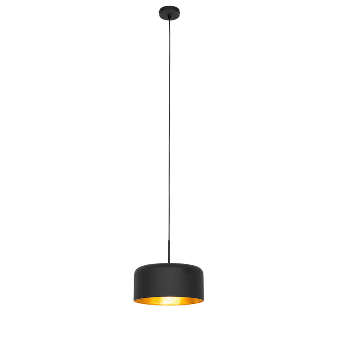 QAZQA Retro hanglamp zwart met gouden binnenkant - Jinte
