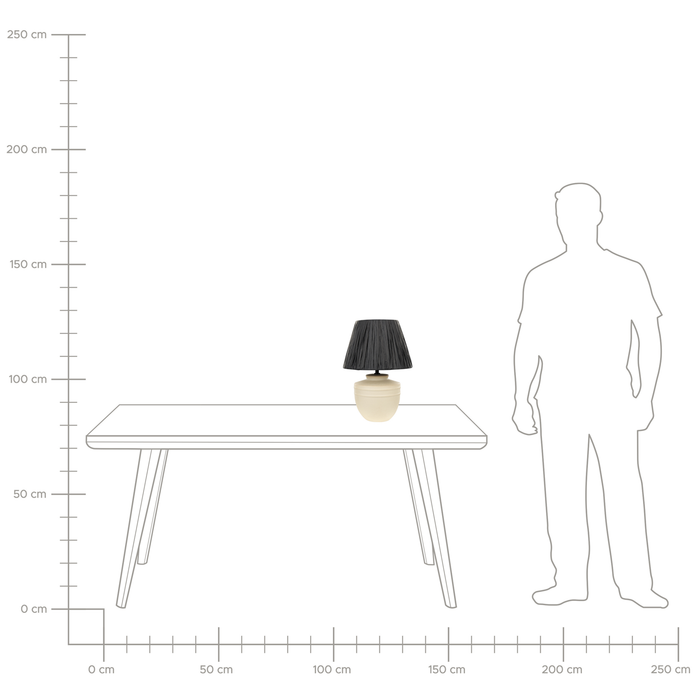 Beliani - TIGRE - Tafelllamp - Beige|Zwart - Keramiek