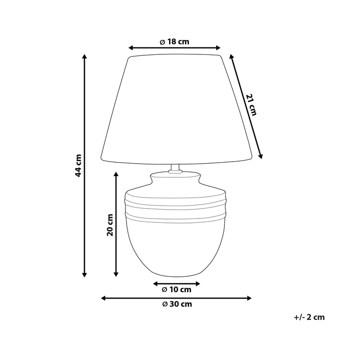Beliani - TIGRE - Tafelllamp - Beige|Zwart - Keramiek