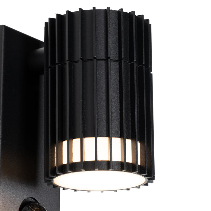 QAZQA Design buiten wandlamp zwart met bewegingssensor IP44 - Boris