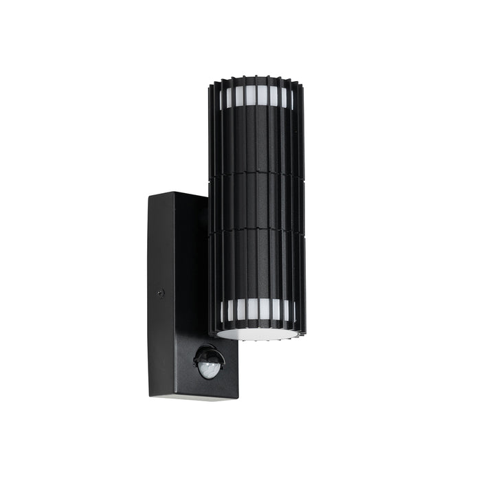 QAZQA Buiten wandlamp zwart met bewegingssensor 2-lichts - Boris