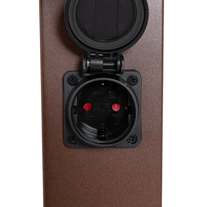 QAZQA Buitenlamp roestbruin 45 cm met stopcontact IP44 - Malios